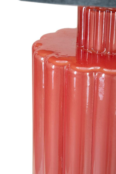 Lampe de table grise et rose avec abat-jour en tissu – Collection Helene Tower