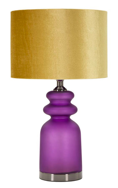Lampe de table dorée et violette avec abat-jour en tissu – Collection Miiva Two