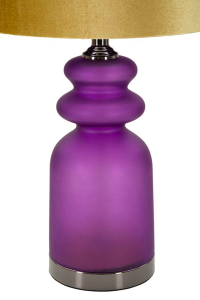Lampe de table dorée et violette avec abat-jour en tissu – Collection Miiva Two