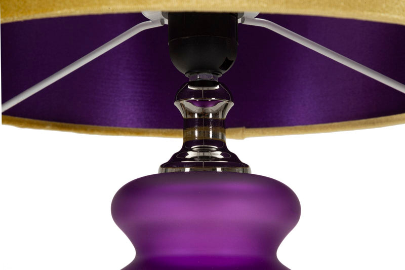 Lampe de table dorée et violette avec abat-jour en tissu – Collection Miiva Two
