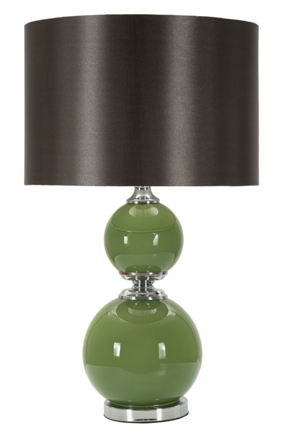 Lampe de table noire et verte avec abat-jour en tissu – Collection Eva Two