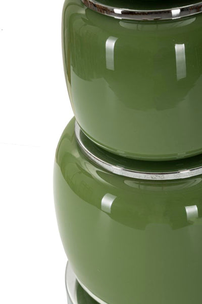 Lampe de table noire et verte avec abat-jour en tissu – Eva Three Contemporary