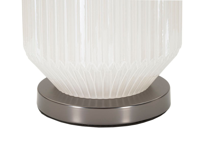 Lampe de table noire et argentée avec abat-jour en tissu – Brighty Collection