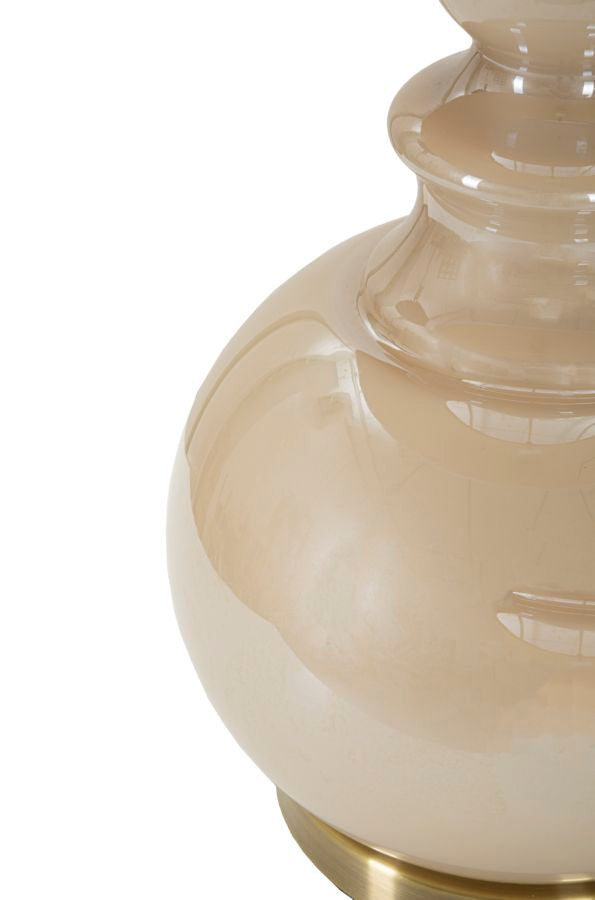 Lampe de table décorative dorée avec abat-jour en tissu – Perly Tower Design