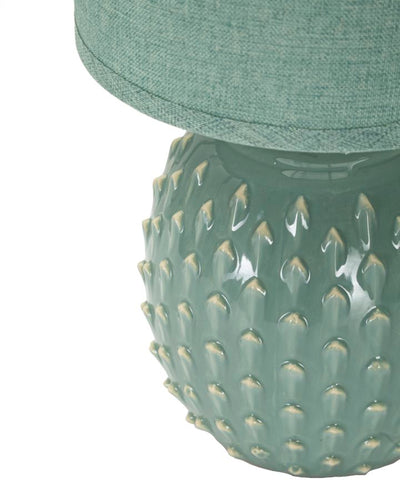 Lampe de chevet en céramique turquoise avec abat-jour en tissu – Pontus Collection