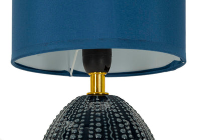 Lampe de chevet en céramique bleue avec abat-jour en tissu – Flavi Modern Accent
