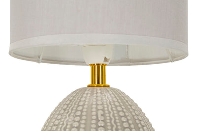 Lampe de chevet en céramique grise avec abat-jour en tissu – Flavi Collection