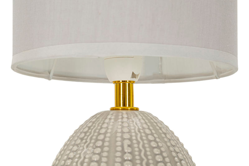 Lampe de chevet en céramique grise avec abat-jour en tissu – Flavi Collection