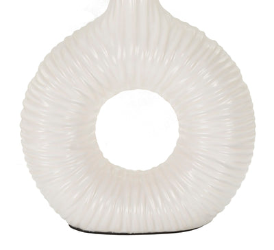 Lampe de table en céramique blanche avec abat-jour en tissu – Seta Modern Accent