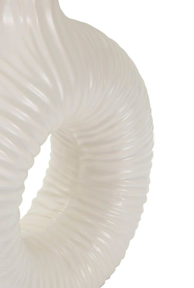 Lampe de table en céramique blanche avec abat-jour en tissu – Seta Modern Accent