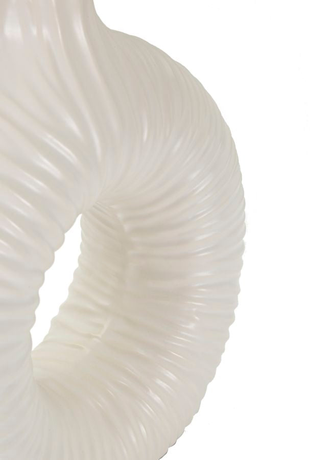 Lampe de table en céramique blanche avec abat-jour en tissu – Seta Modern Accent