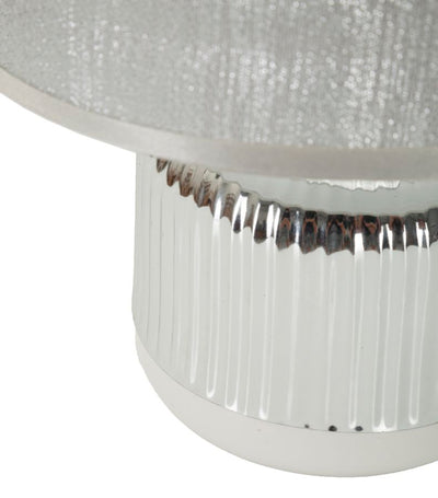 Lampe de table blanche et argentée avec abat-jour en tissu – Collection Lucina