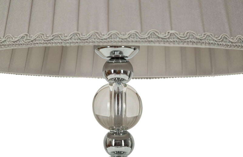 Lampe de table en tissu gris avec pied décoratif – Collection Tolly