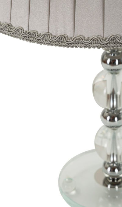 Lampe de table en tissu gris avec pied décoratif – Collection Tolly