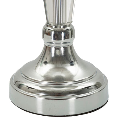 Lampe de table argentée avec abat-jour en tissu gris – Slivery Collection