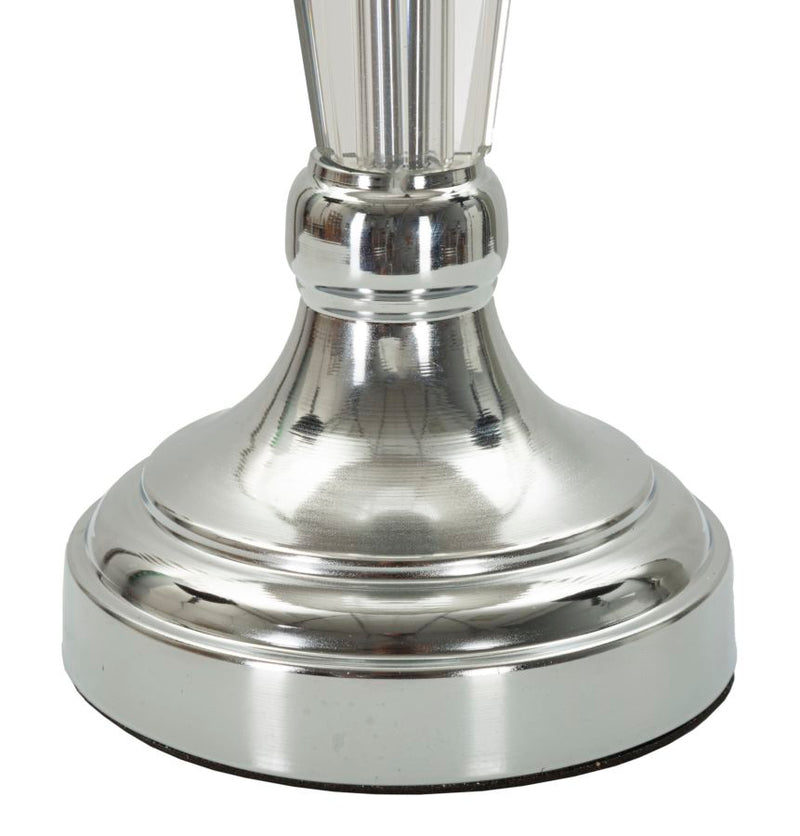 Lampe de table argentée avec abat-jour en tissu gris – Slivery Collection