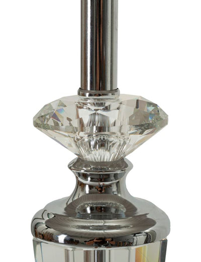 Lampe de table argentée avec abat-jour en tissu gris – Slivery Collection