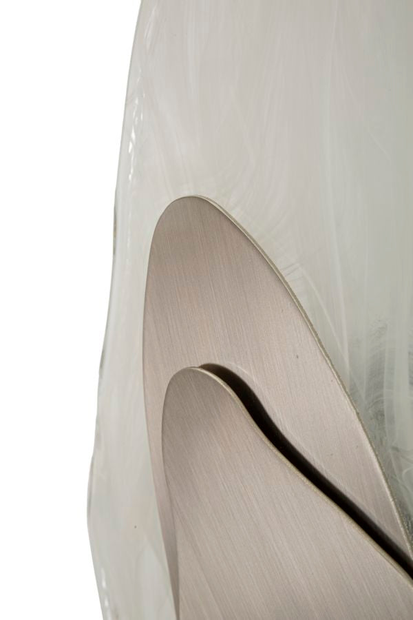 Applique murale argent et blanche avec motif ondulé – Collection Ocean