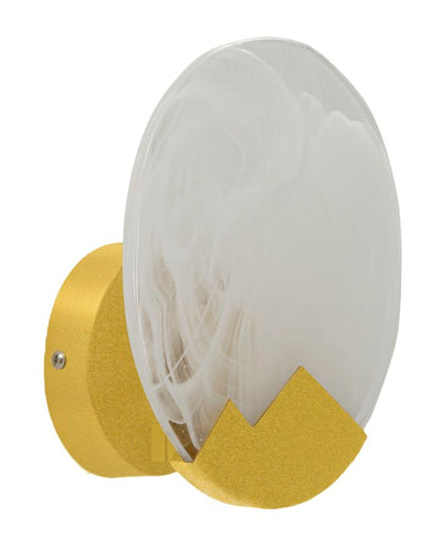 Applique murale blanche et dorée avec motif rond – Moon Contemporary