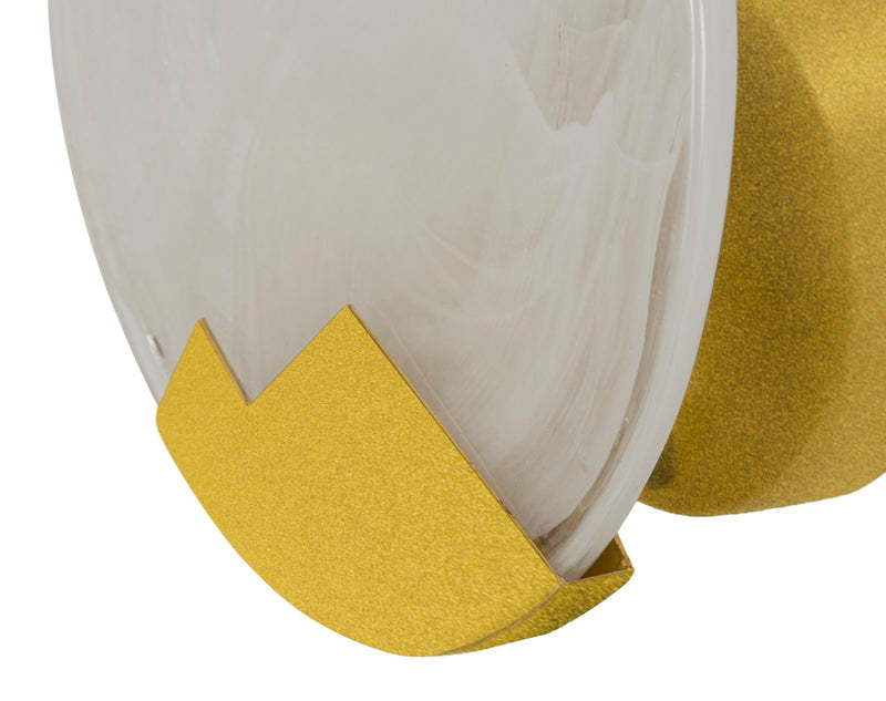 Applique murale blanche et dorée avec motif rond – Moon Contemporary