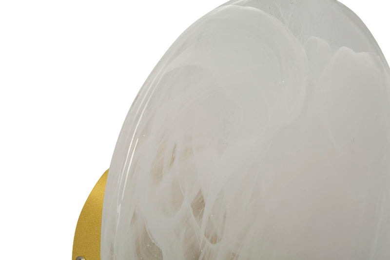 Applique murale blanche et dorée avec motif rond – Moon Contemporary