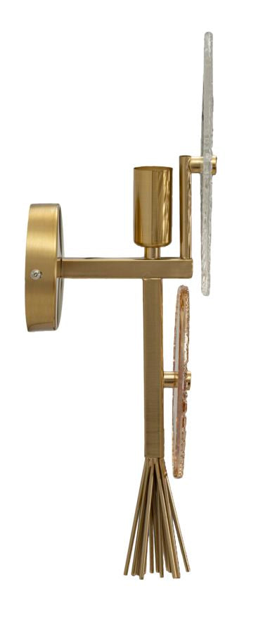 Applique murale dorée et argentée avec motif soleil rayonnant – Sunrise Modern