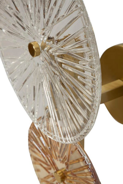 Applique murale dorée et argentée avec motif soleil rayonnant – Sunrise Modern