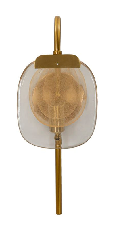 Applique murale dorée et marron avec abat-jour rond – Softy Modern Design