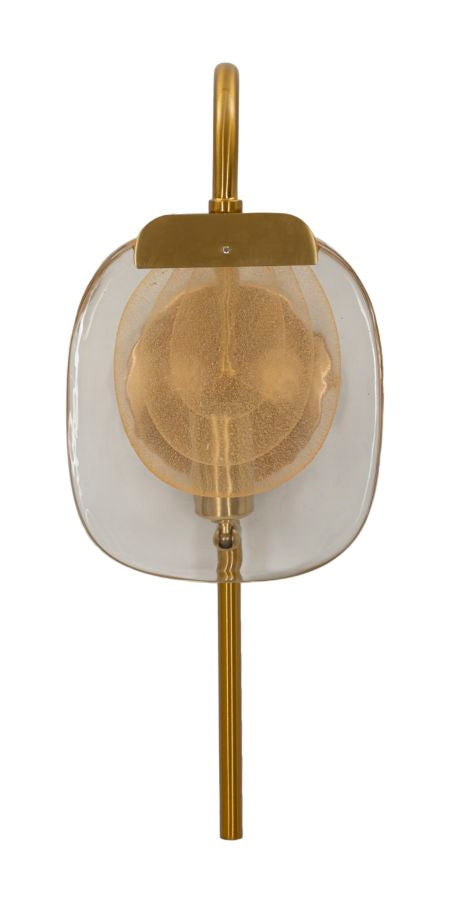 Applique murale dorée et marron avec abat-jour rond – Softy Modern Design