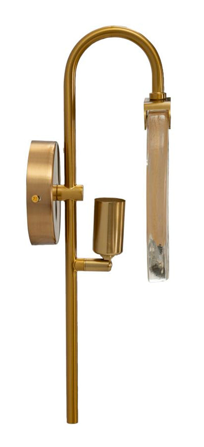 Applique murale dorée et marron avec abat-jour rond – Softy Modern Design