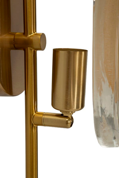 Applique murale dorée et marron avec abat-jour rond – Softy Modern Design