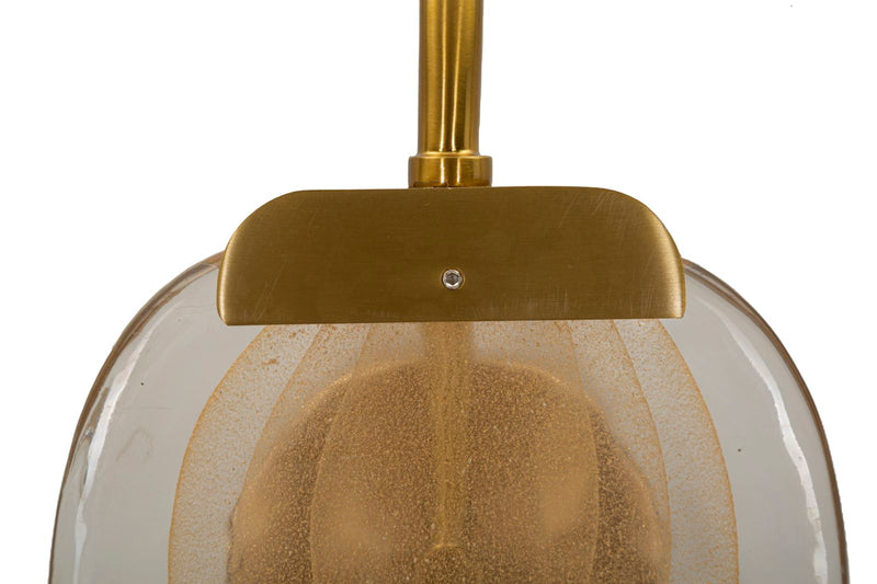 Applique murale dorée et marron avec abat-jour rond – Softy Modern Design