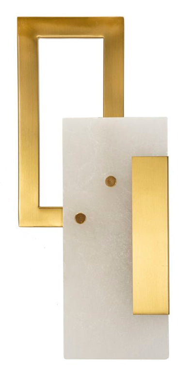 Applique murale rectangulaire dorée avec abat-jour blanc – Cube Contemporary