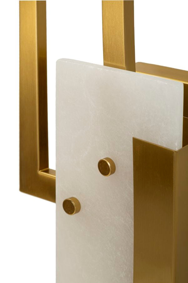 Applique murale rectangulaire dorée avec abat-jour blanc – Cube Contemporary