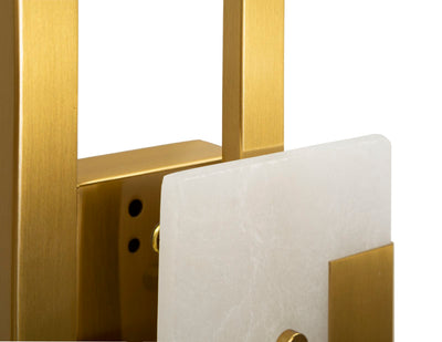 Applique murale rectangulaire dorée avec abat-jour blanc – Cube Contemporary