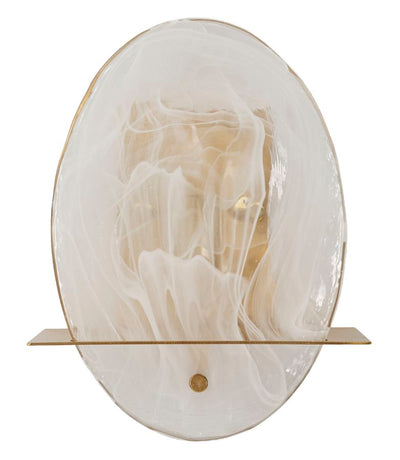 Applique murale dorée et blanche avec abat-jour ovale – Portlan Decorative Light