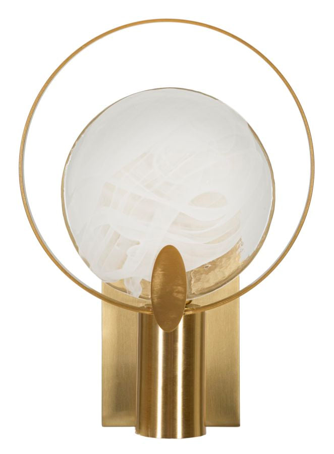 Applique murale dorée et blanche avec abat-jour rond – Oklan Modern Style