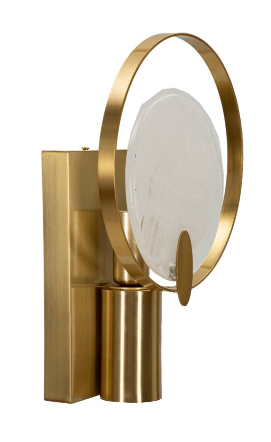 Applique murale dorée et blanche avec abat-jour rond – Oklan Modern Style