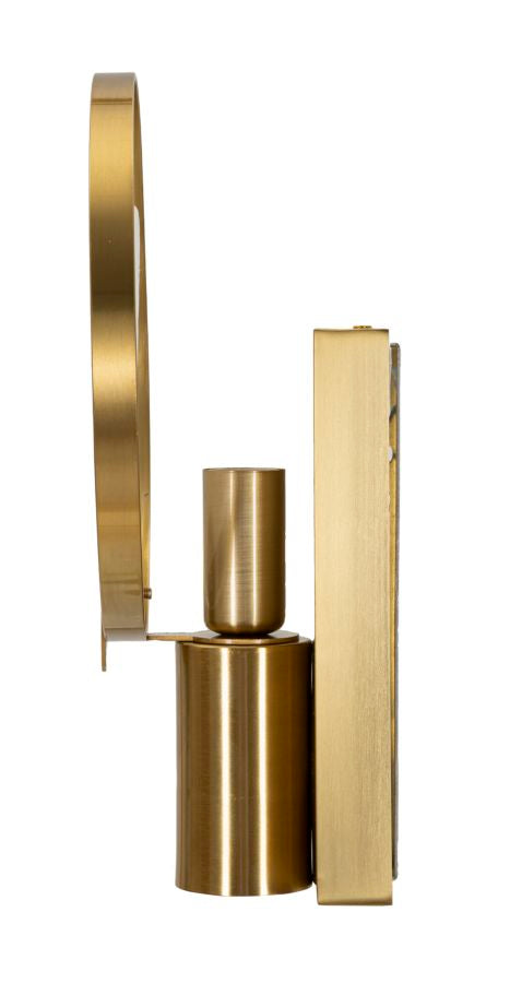 Applique murale dorée et blanche avec abat-jour rond – Oklan Modern Style