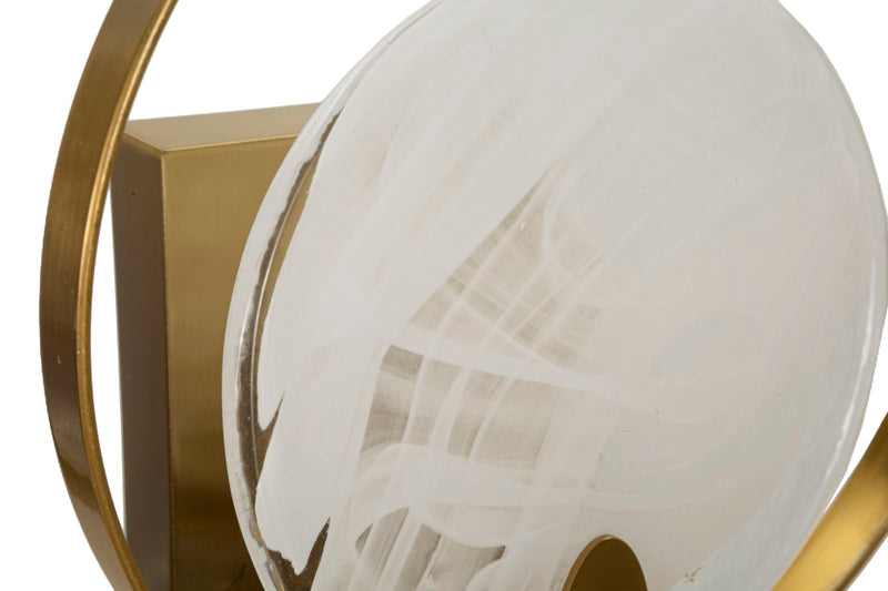 Applique murale dorée et blanche avec abat-jour rond – Oklan Modern Style