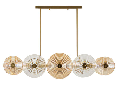 Plafonnier doré et en verre avec plusieurs abat-jours – Venice Collection