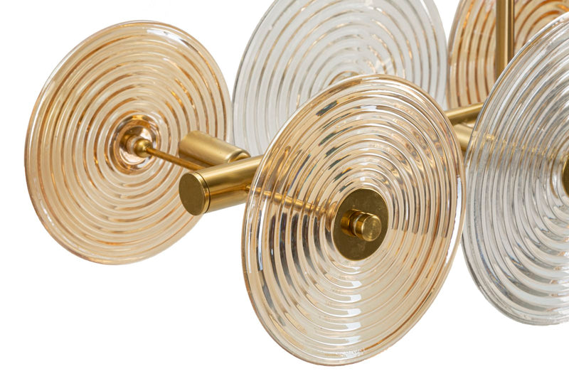 Plafonnier doré et en verre avec plusieurs abat-jours – Venice Collection