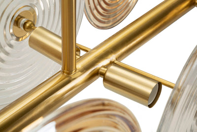 Plafonnier doré et en verre avec plusieurs abat-jours – Venice Collection