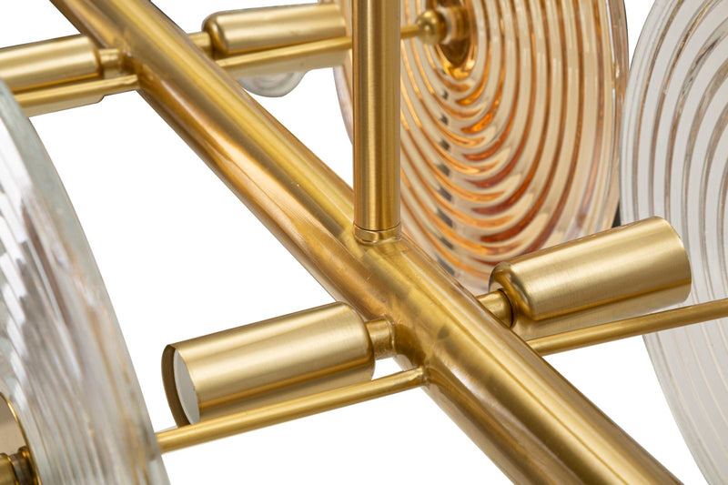 Plafonnier doré et en verre avec plusieurs abat-jours – Venice Collection