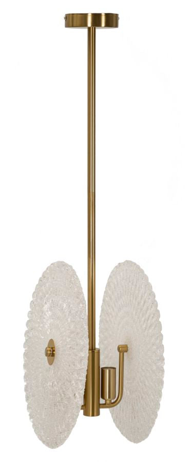 Plafonnier doré et en verre avec disques blancs – Modern Design