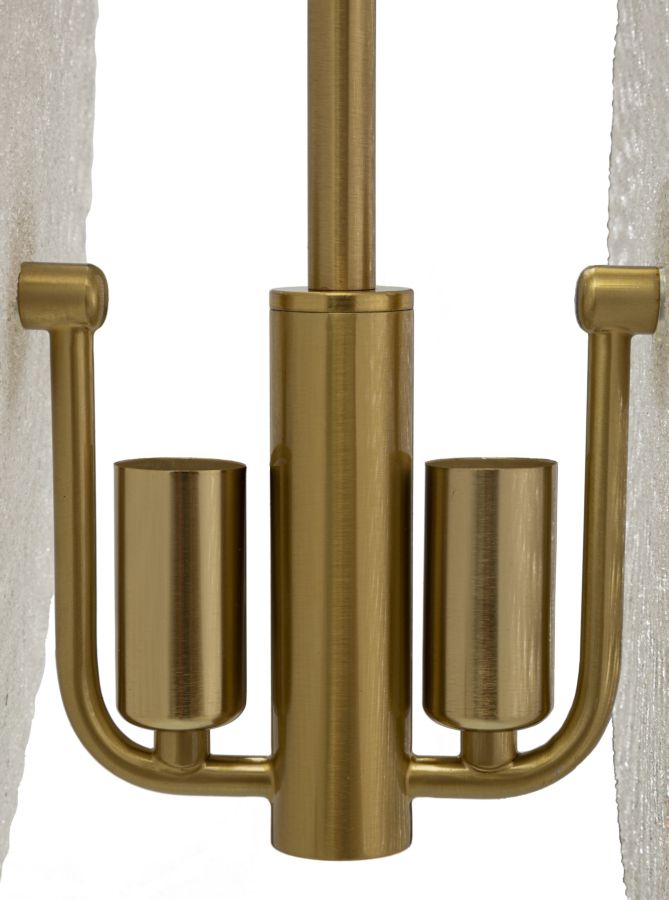 Plafonnier doré et en verre avec disques blancs – Modern Design