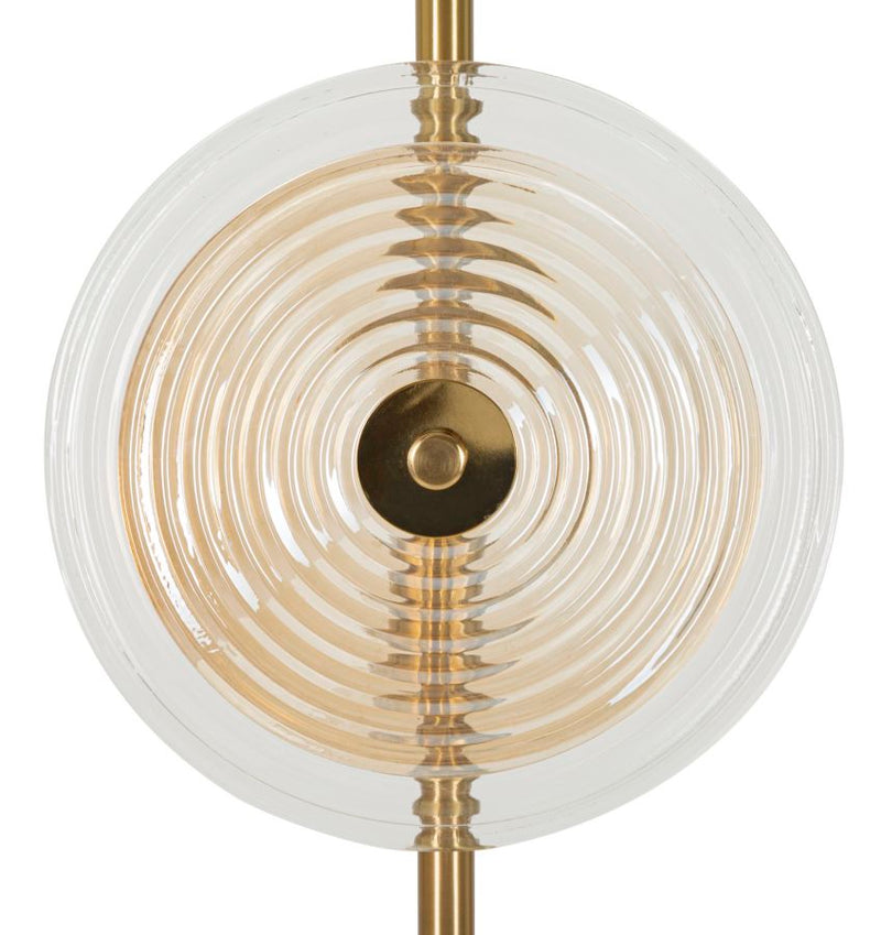 Lampadaire doré et en verre avec disques blancs – Collection Venice