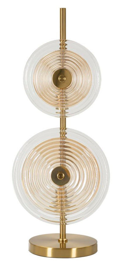 Lampe de table dorée et en verre avec disques blancs – Collection Venice