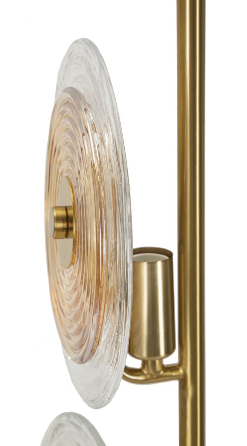 Lampe de table dorée et en verre avec disques blancs – Collection Venice