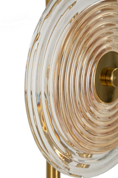 Lampe de table dorée et en verre avec disques blancs – Collection Venice